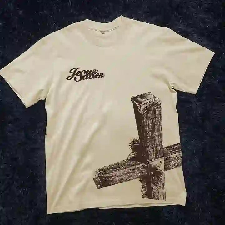Christiandiscipleshop Sopula Jesus Saves Cross Print Graphic T-Shirt