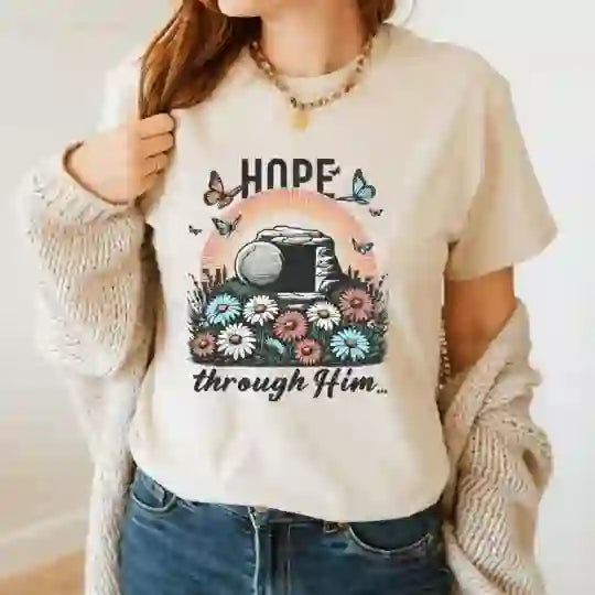 christiandiscipleshop Hope Thought Him Christian T-Shirt