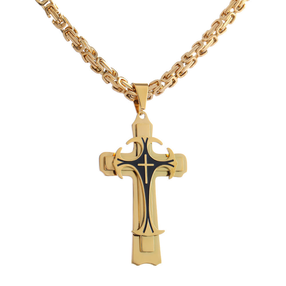 Christianartworkshop 3 Color Faith and Courage Cross Necklace: Embrace the Power of Belief