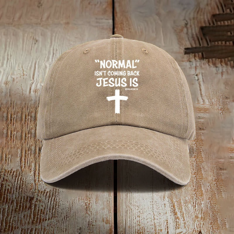 christiandiscipleshop Jesus Is Coming Back Unisex Distressed Washed Cotton Hat