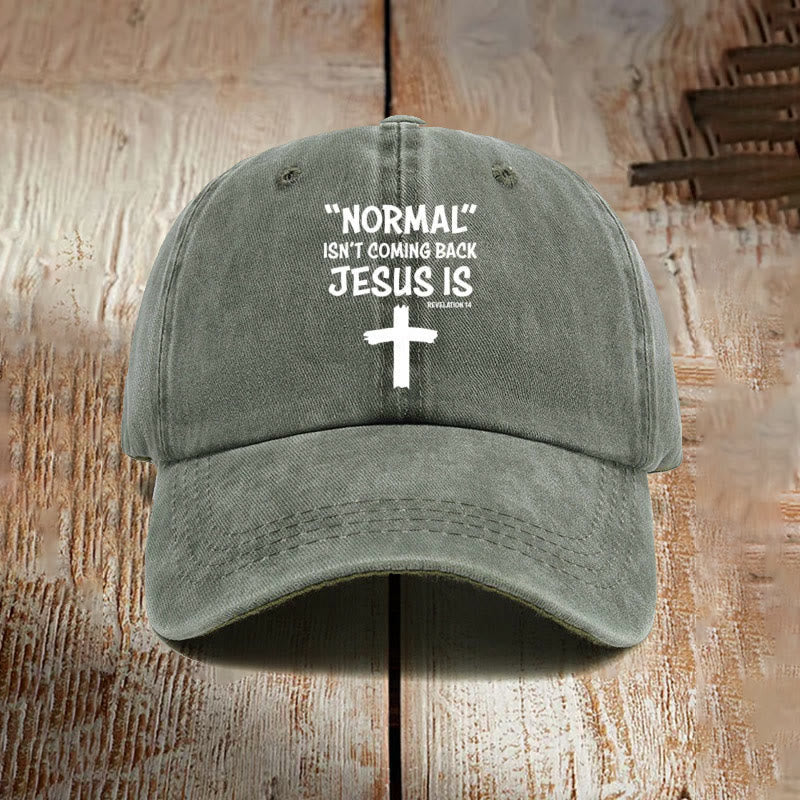 christiandiscipleshop Jesus Is Coming Back Unisex Distressed Washed Cotton Hat