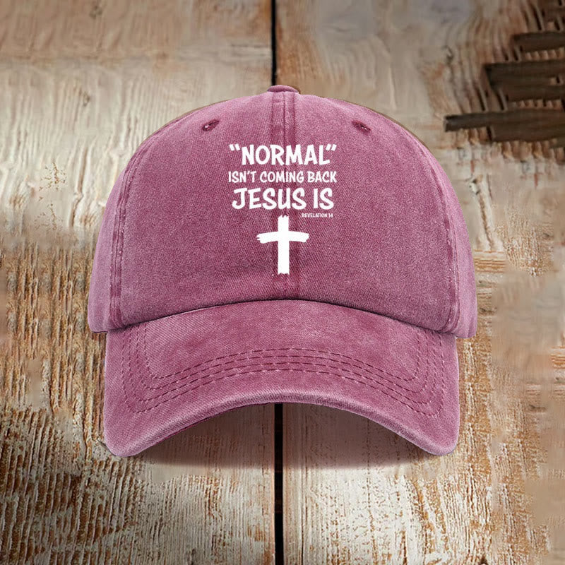 christiandiscipleshop Jesus Is Coming Back Unisex Distressed Washed Cotton Hat
