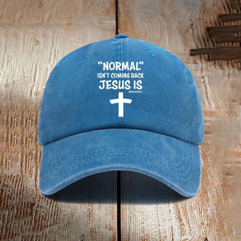 christiandiscipleshop Jesus Is Coming Back Unisex Distressed Washed Cotton Hat