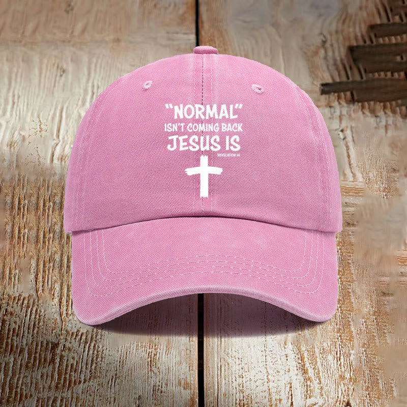 christiandiscipleshop Jesus Is Coming Back Unisex Distressed Washed Cotton Hat