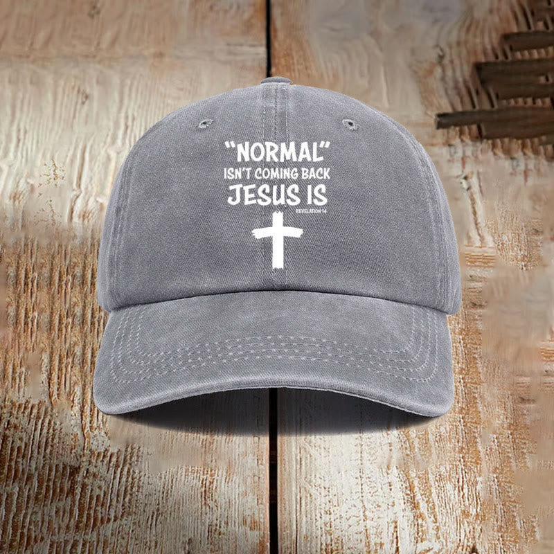 christiandiscipleshop Jesus Is Coming Back Unisex Distressed Washed Cotton Hat
