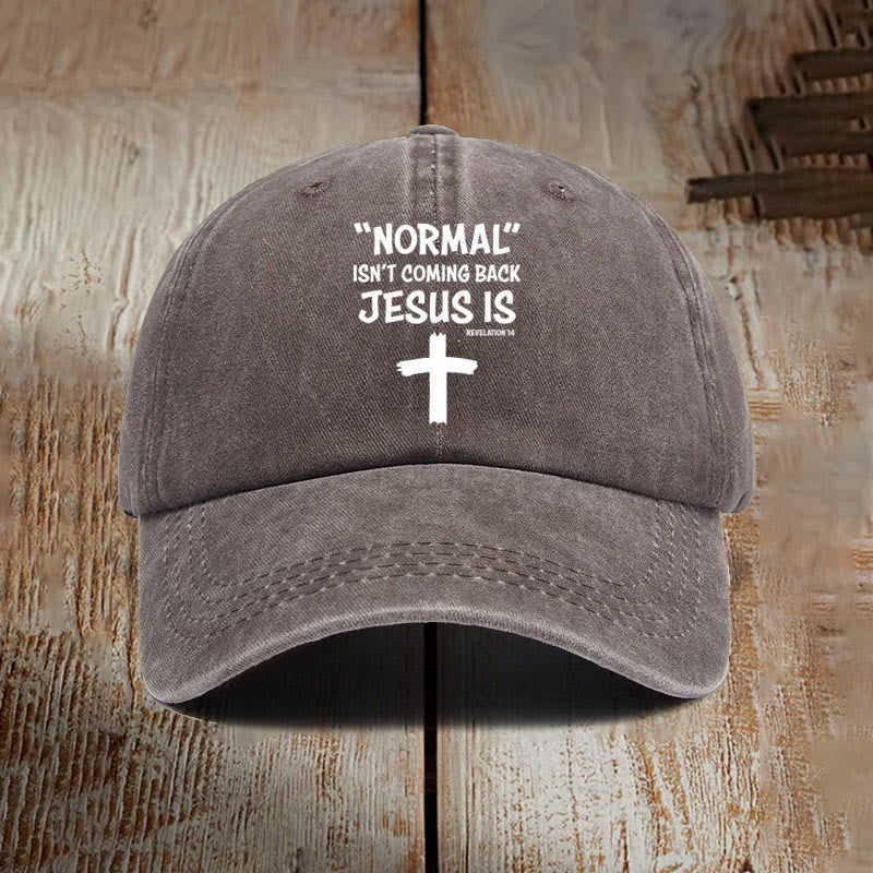 christiandiscipleshop Jesus Is Coming Back Unisex Distressed Washed Cotton Hat