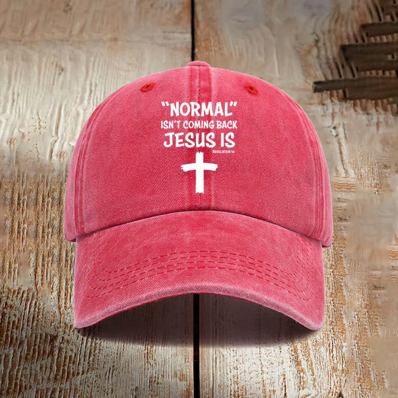 christiandiscipleshop Jesus Is Coming Back Unisex Distressed Washed Cotton Hat