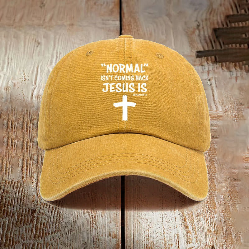 christiandiscipleshop Jesus Is Coming Back Unisex Distressed Washed Cotton Hat