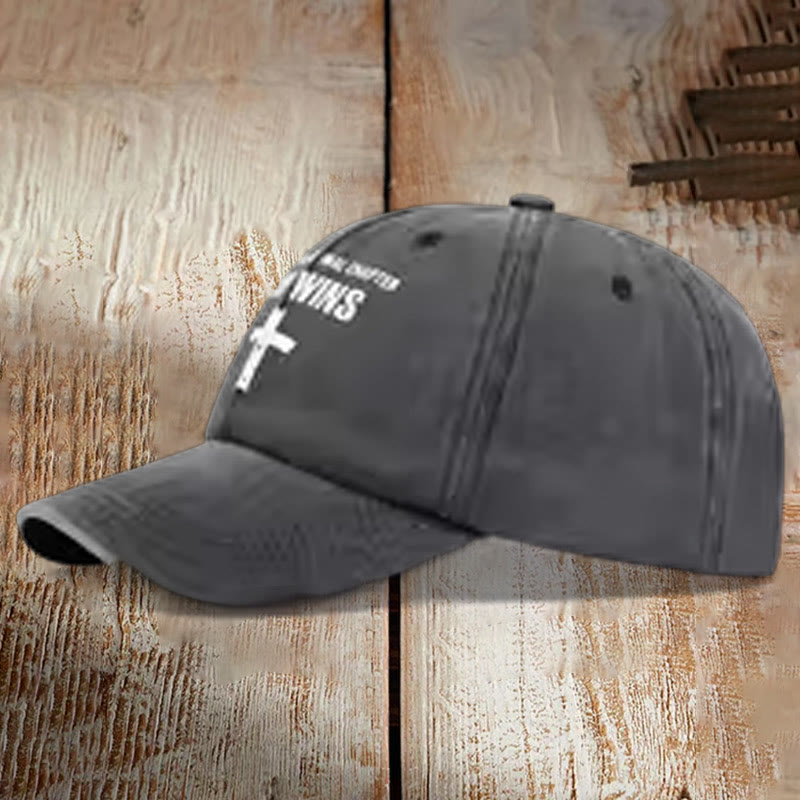 Christiandiscipleshop God Wins Unisex Distressed Washed Cotton Hat