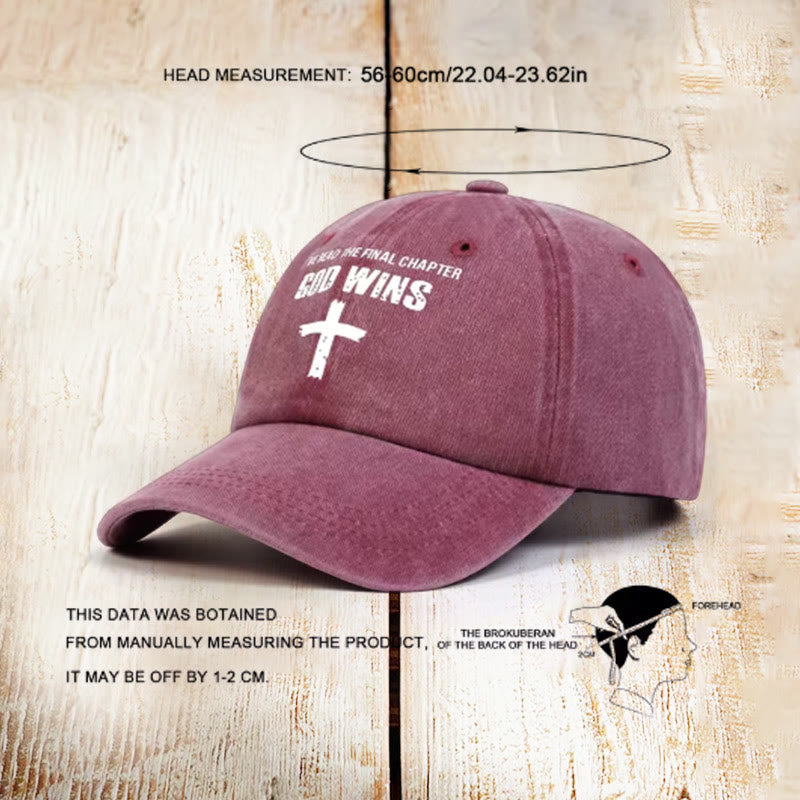 Christiandiscipleshop God Wins Unisex Distressed Washed Cotton Hat