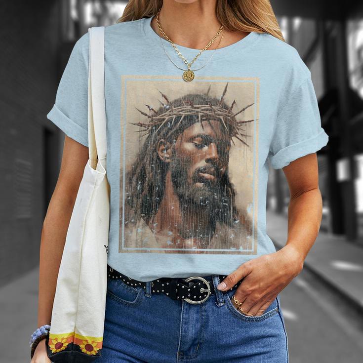 Christiandiscipleshop NEW Black Jesus Shirt Face Of Jesus Cross With Crown Of Thorns T-Shirt