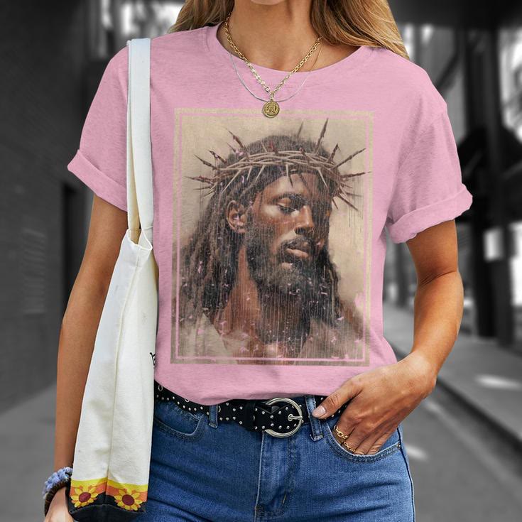 Christiandiscipleshop NEW Black Jesus Shirt Face Of Jesus Cross With Crown Of Thorns T-Shirt