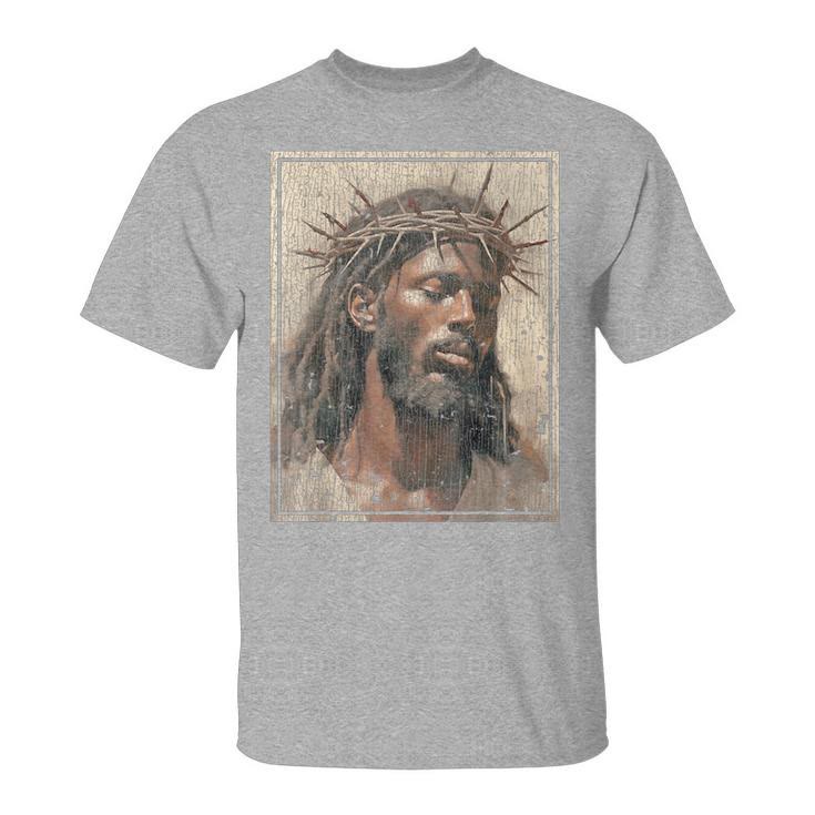 Christiandiscipleshop NEW Black Jesus Shirt Face Of Jesus Cross With Crown Of Thorns T-Shirt