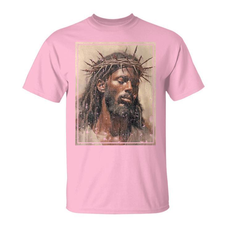 Christiandiscipleshop NEW Black Jesus Shirt Face Of Jesus Cross With Crown Of Thorns T-Shirt