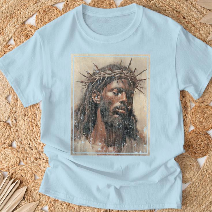 Christiandiscipleshop NEW Black Jesus Shirt Face Of Jesus Cross With Crown Of Thorns T-Shirt