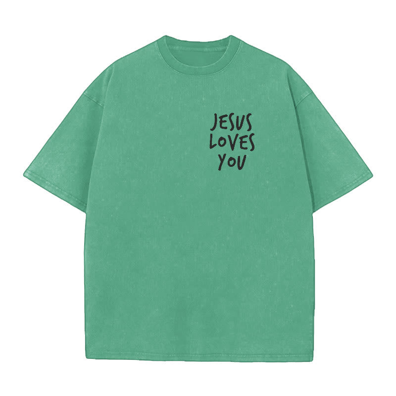 christiandiscipleshop Jesus Loves You Washed T-Shirt