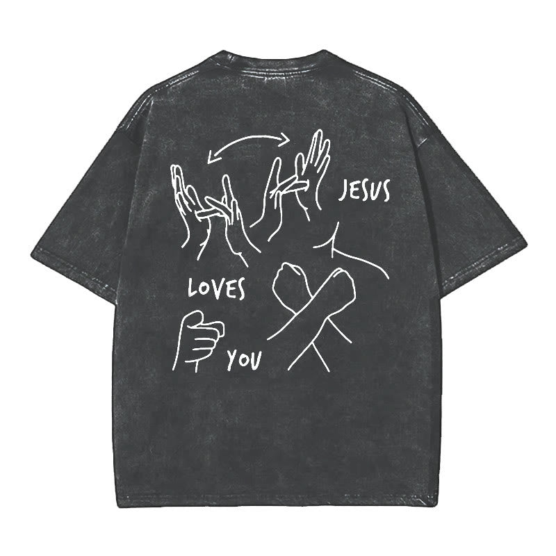 christiandiscipleshop Jesus Loves You Washed T-Shirt