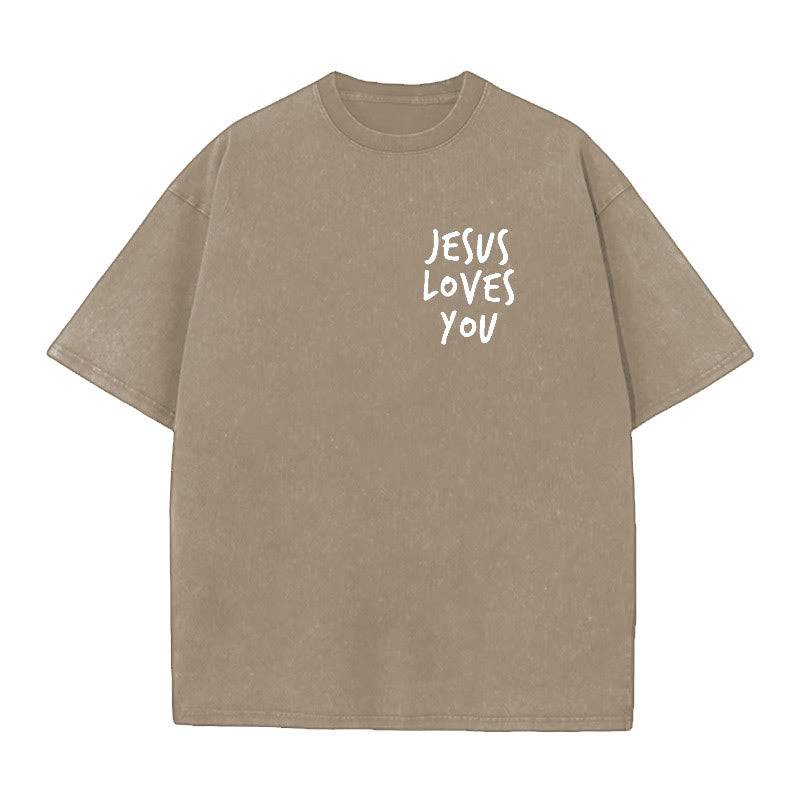 christiandiscipleshop Jesus Loves You Washed T-Shirt