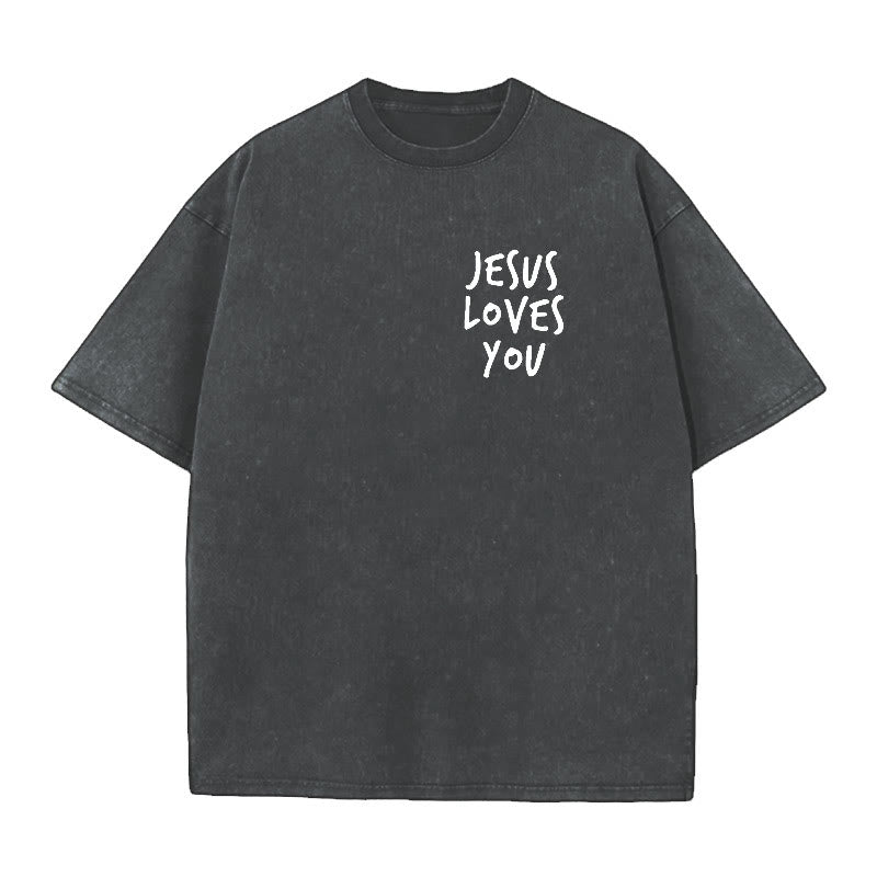 christiandiscipleshop Jesus Loves You Washed T-Shirt