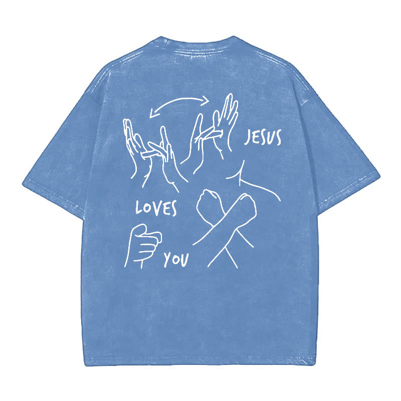 christiandiscipleshop Jesus Loves You Washed T-Shirt