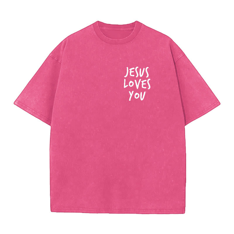 christiandiscipleshop Jesus Loves You Washed T-Shirt