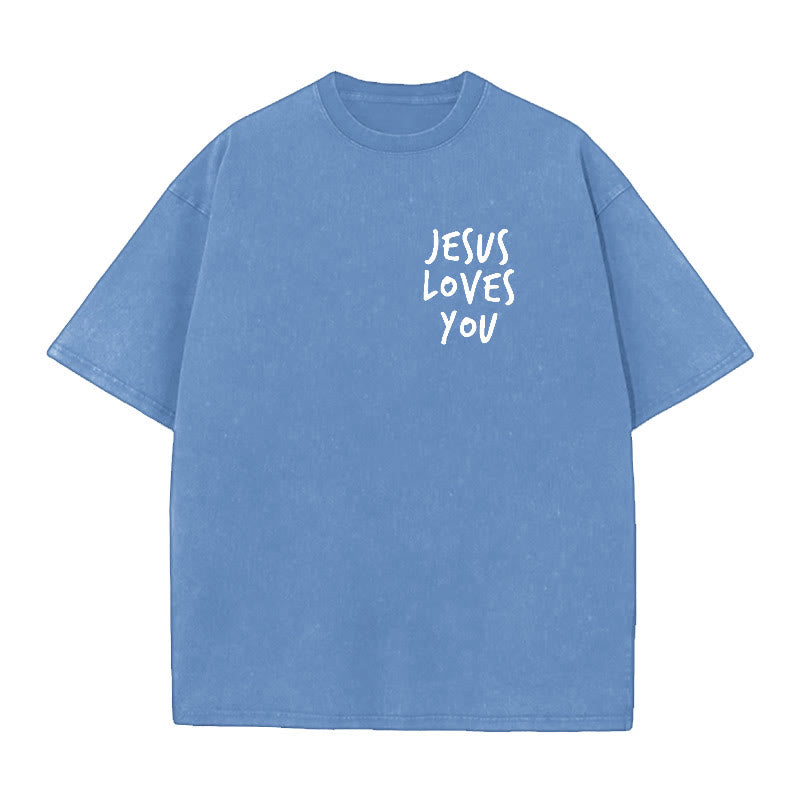 christiandiscipleshop Jesus Loves You Washed T-Shirt