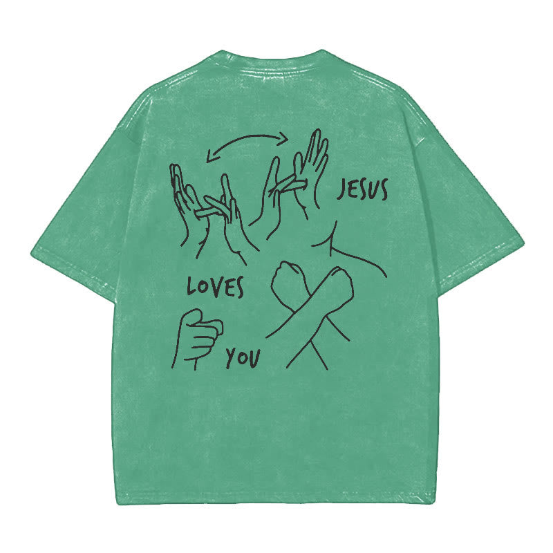 christiandiscipleshop Jesus Loves You Washed T-Shirt