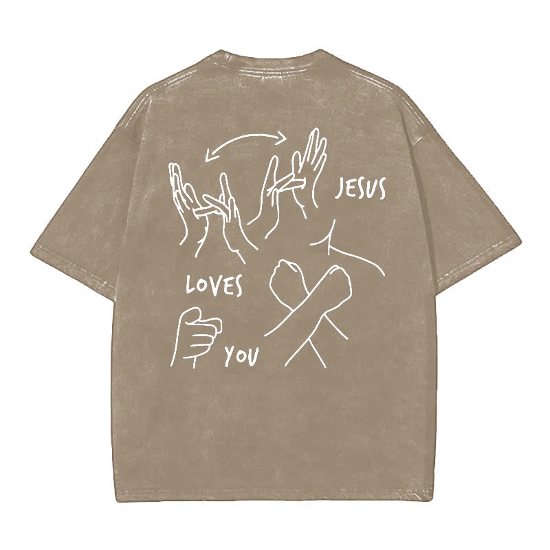 christiandiscipleshop Jesus Loves You Washed T-Shirt