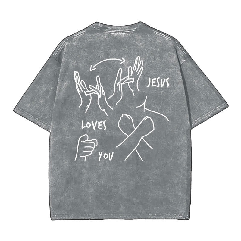 christiandiscipleshop Jesus Loves You Washed T-Shirt