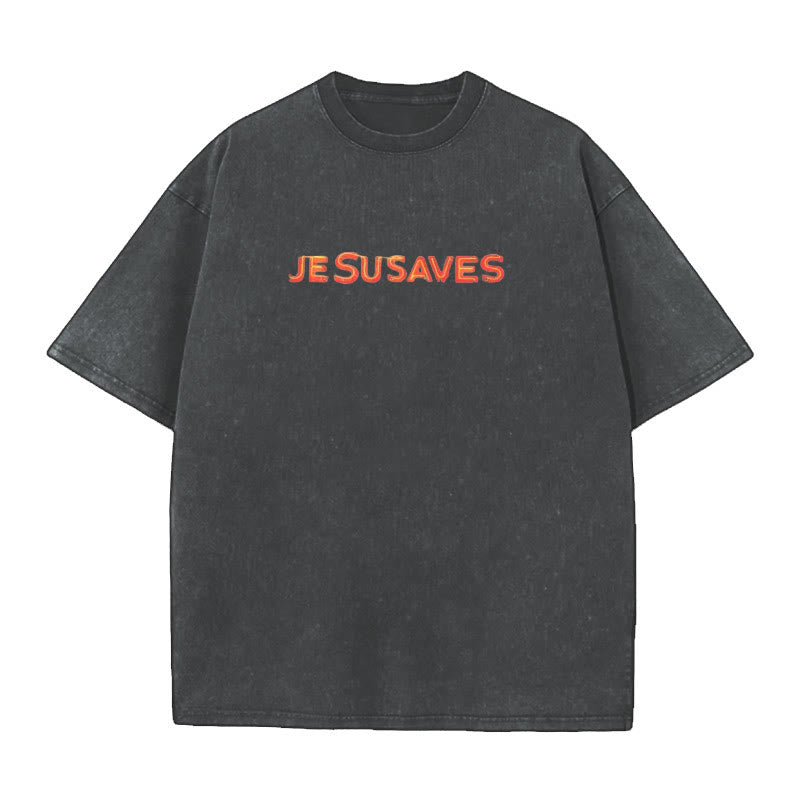 christiandiscipleshop Jesus Saves Cross Graphic T-Shirt