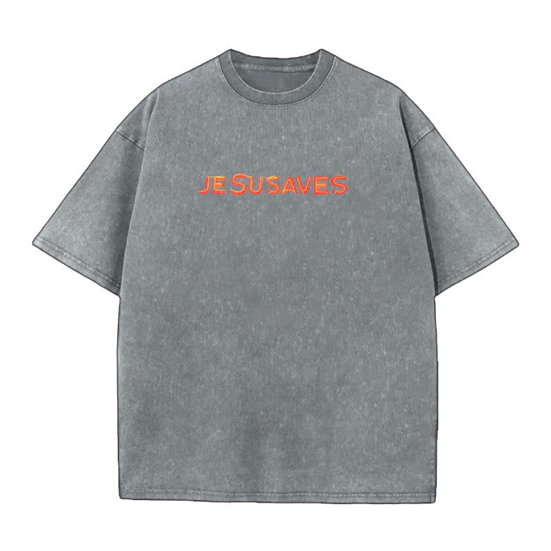 christiandiscipleshop Jesus Saves Cross Graphic T-Shirt