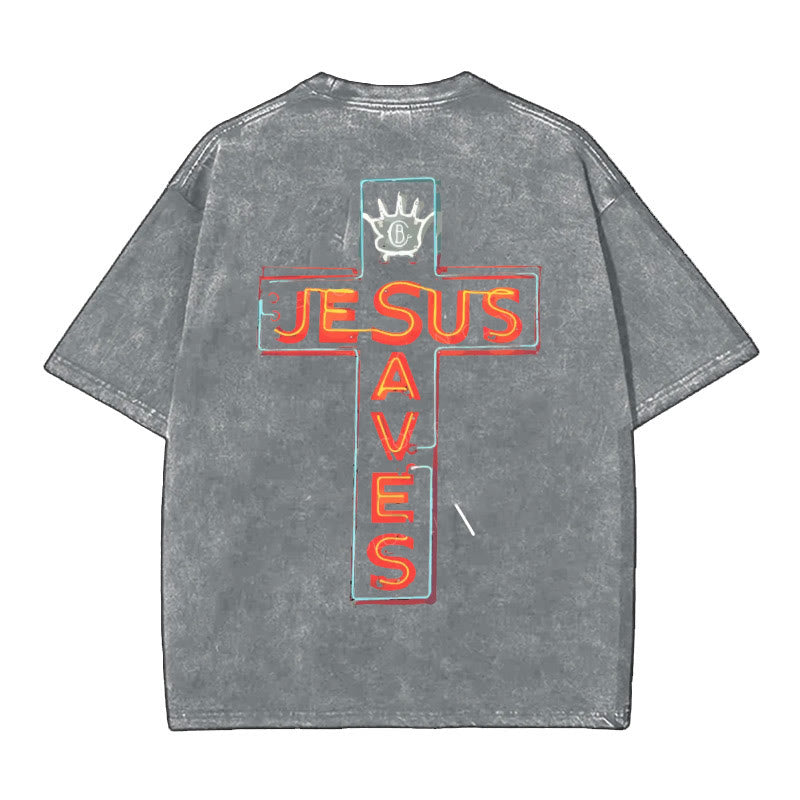 christiandiscipleshop Jesus Saves Cross Graphic T-Shirt