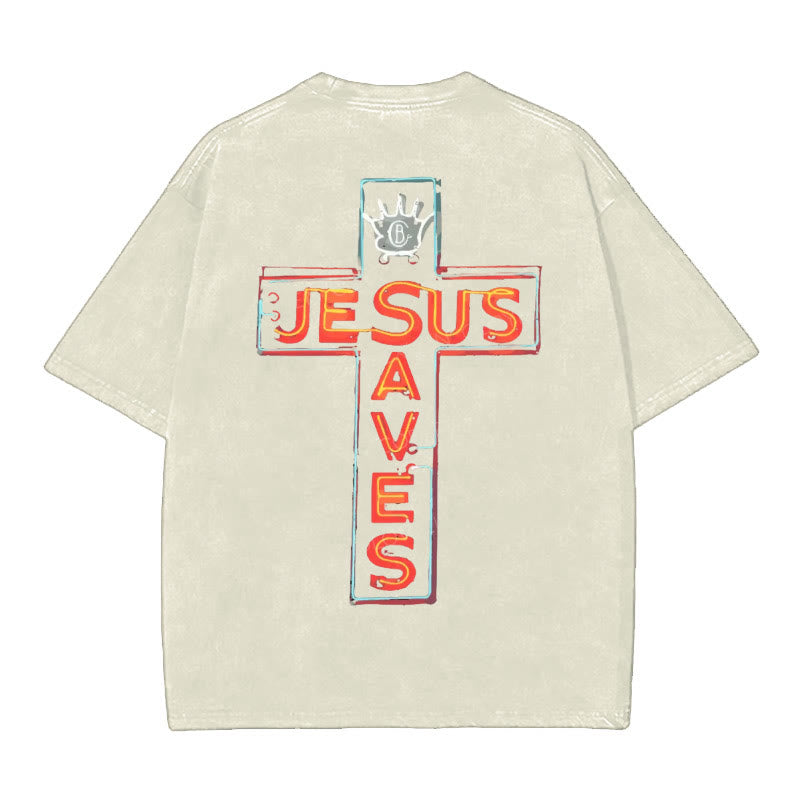 christiandiscipleshop Jesus Saves Cross Graphic T-Shirt