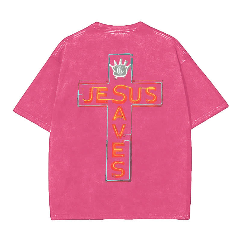 christiandiscipleshop Jesus Saves Cross Graphic T-Shirt