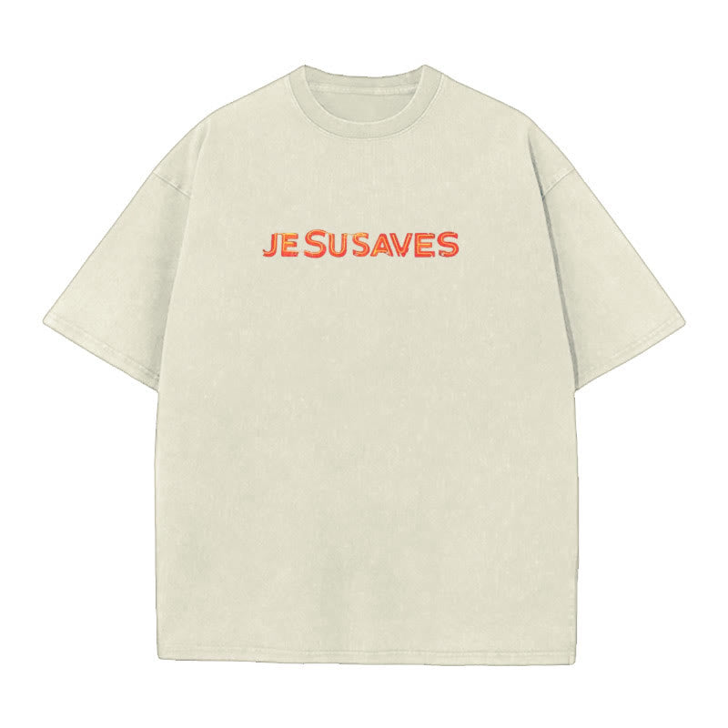 christiandiscipleshop Jesus Saves Cross Graphic T-Shirt