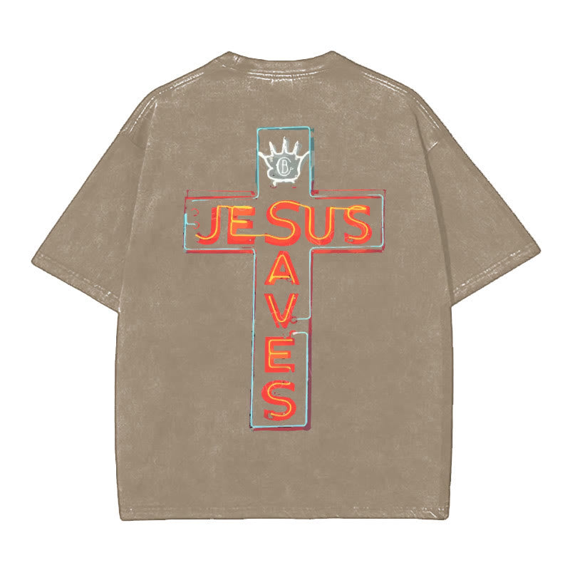 christiandiscipleshop Jesus Saves Cross Graphic T-Shirt