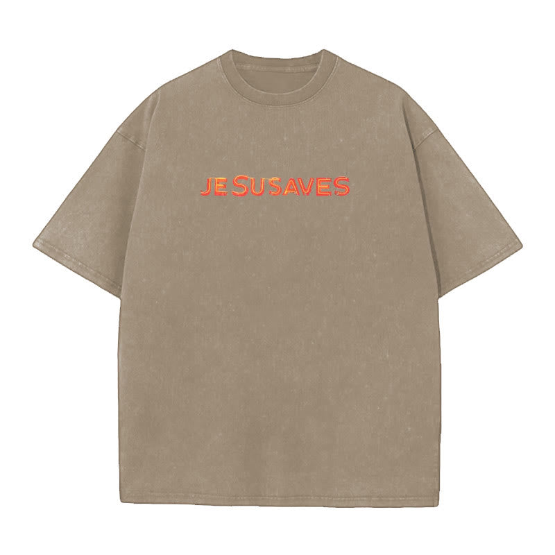 christiandiscipleshop Jesus Saves Cross Graphic T-Shirt