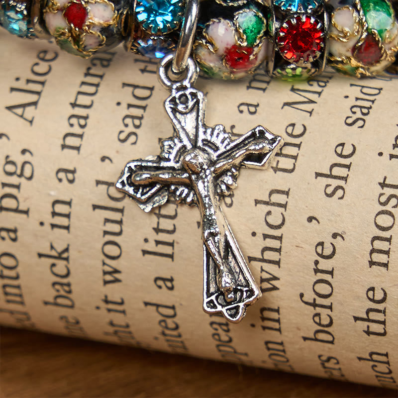 christiandiscipleshop Handcrafted Cloisonné Beads Timeless Faith Bracelet: A Testament of Christ's Presence