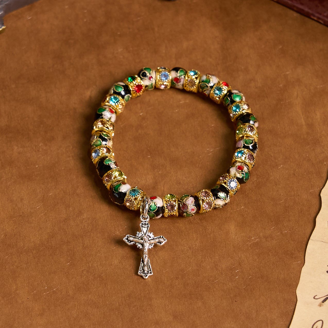 christiandiscipleshop Handcrafted Cloisonné Beads Timeless Faith Bracelet: A Testament of Christ's Presence