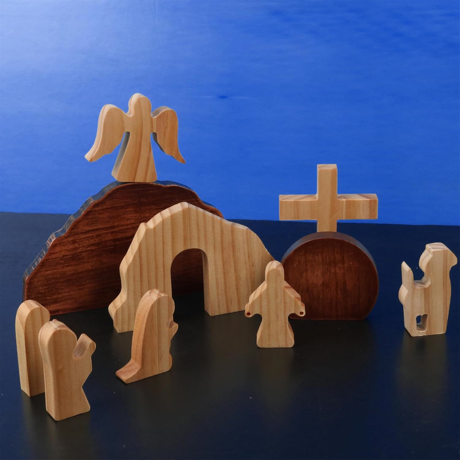 Christiandiscipleshop Easter 10pcs/set He is Risen with Angels Wooden Desktop Ornament