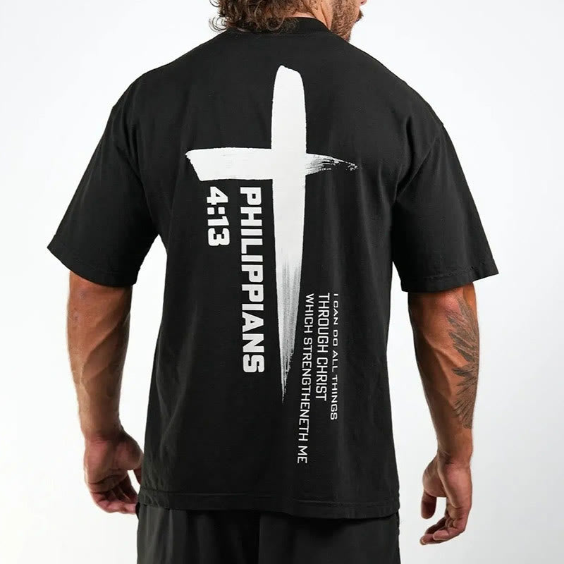 Christiandiscipleshop Philippians 4:13 Strength Cross T-Shirt