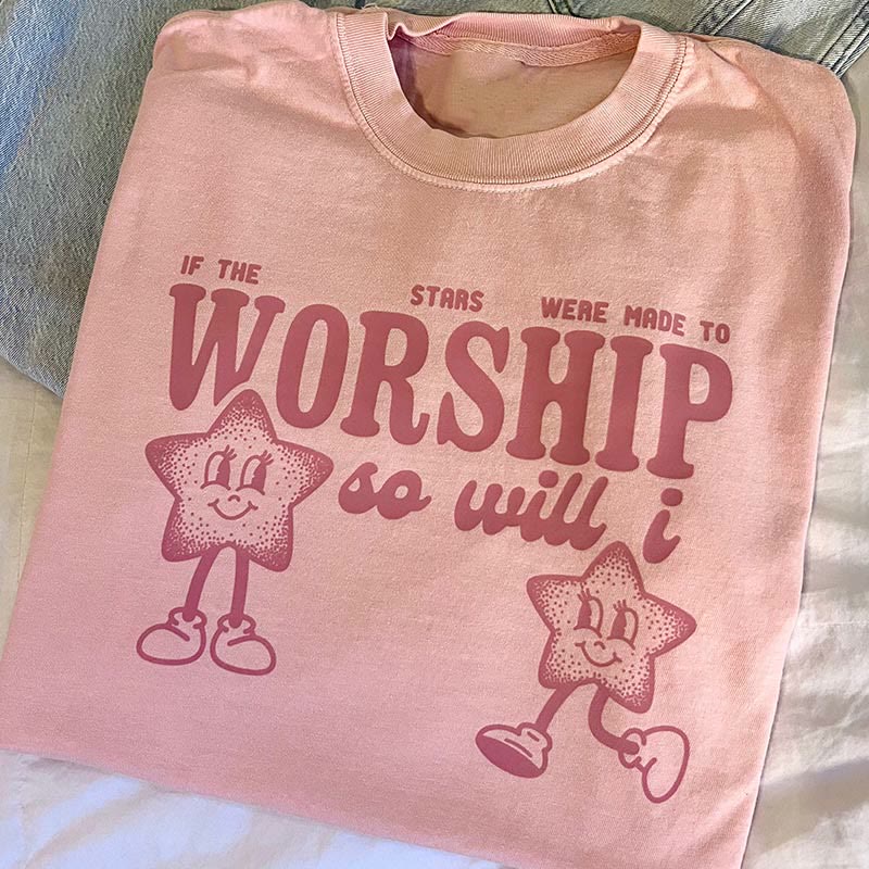 christiandiscipleshop If the Stars Were Made to Worship So Will I' T-Shirt