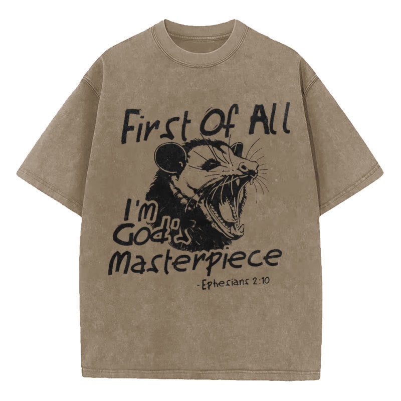 Christiandiscipleshop First Of All I'm God's Masterpiece Christian Washed T-Shirt