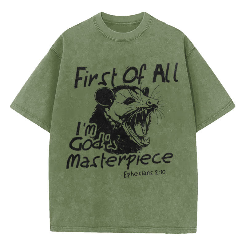 Christiandiscipleshop First Of All I'm God's Masterpiece Christian Washed T-Shirt