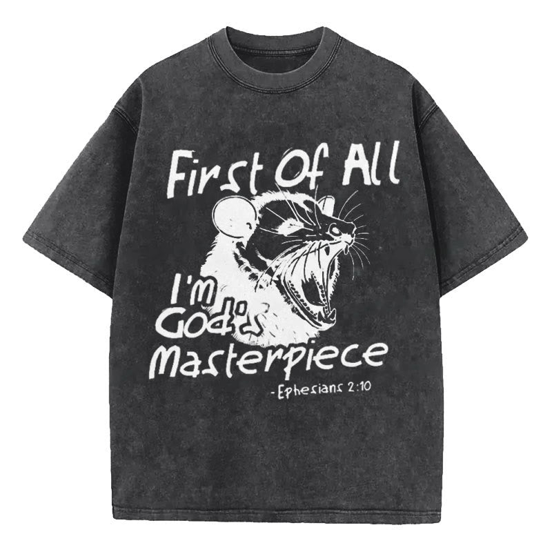 Christiandiscipleshop First Of All I'm God's Masterpiece Christian Washed T-Shirt