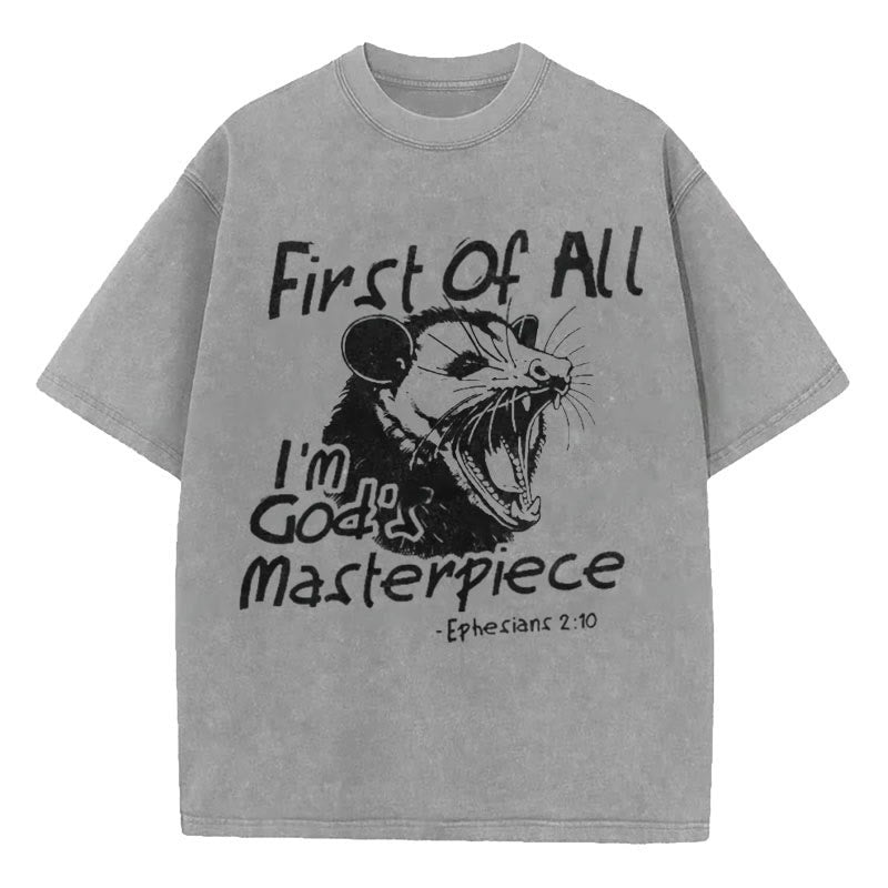 Christiandiscipleshop First Of All I'm God's Masterpiece Christian Washed T-Shirt