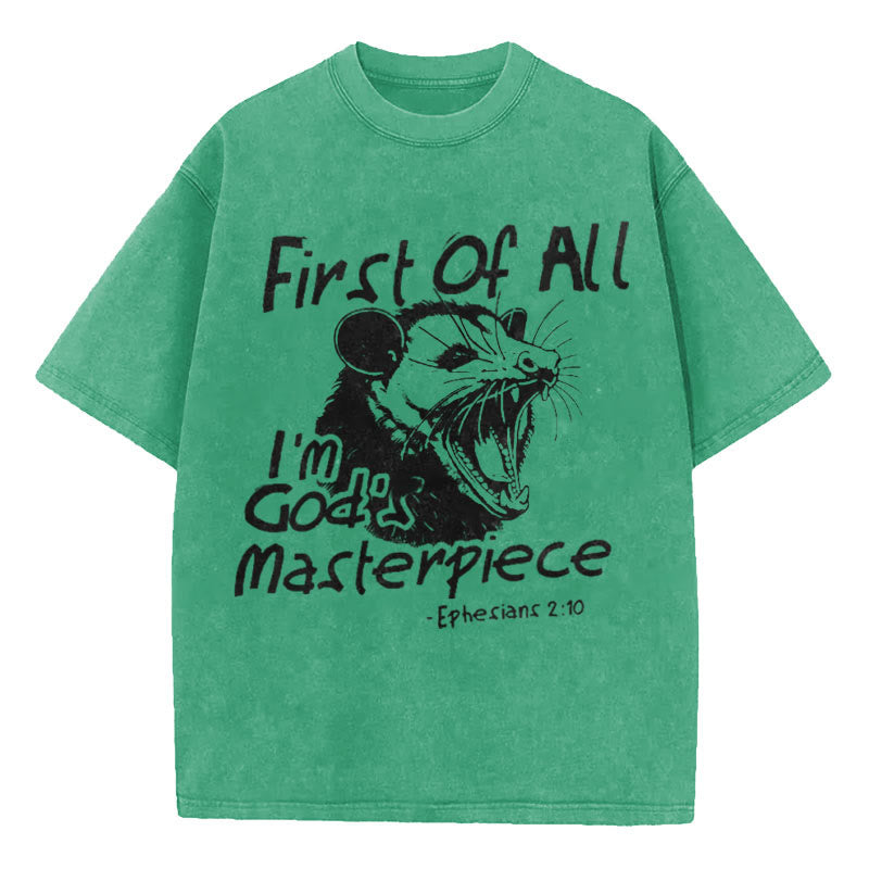 Christiandiscipleshop First Of All I'm God's Masterpiece Christian Washed T-Shirt