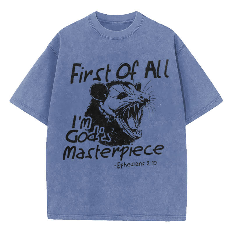 Christiandiscipleshop First Of All I'm God's Masterpiece Christian Washed T-Shirt
