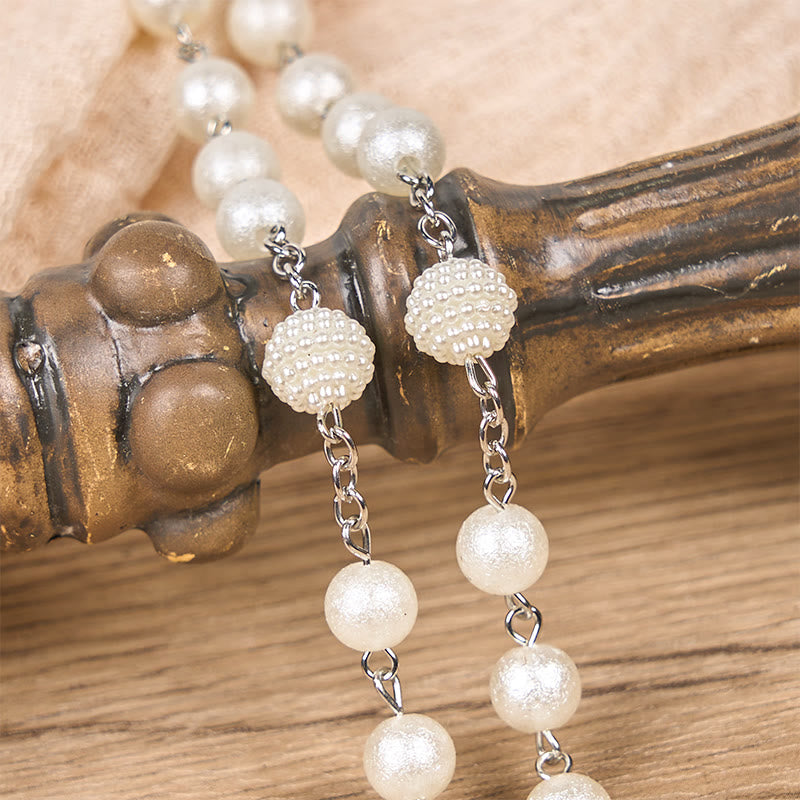 Christiandiscipleshop Our Lady Medal & Crucifix of 8mm White Acrylic Round Beads Rosary