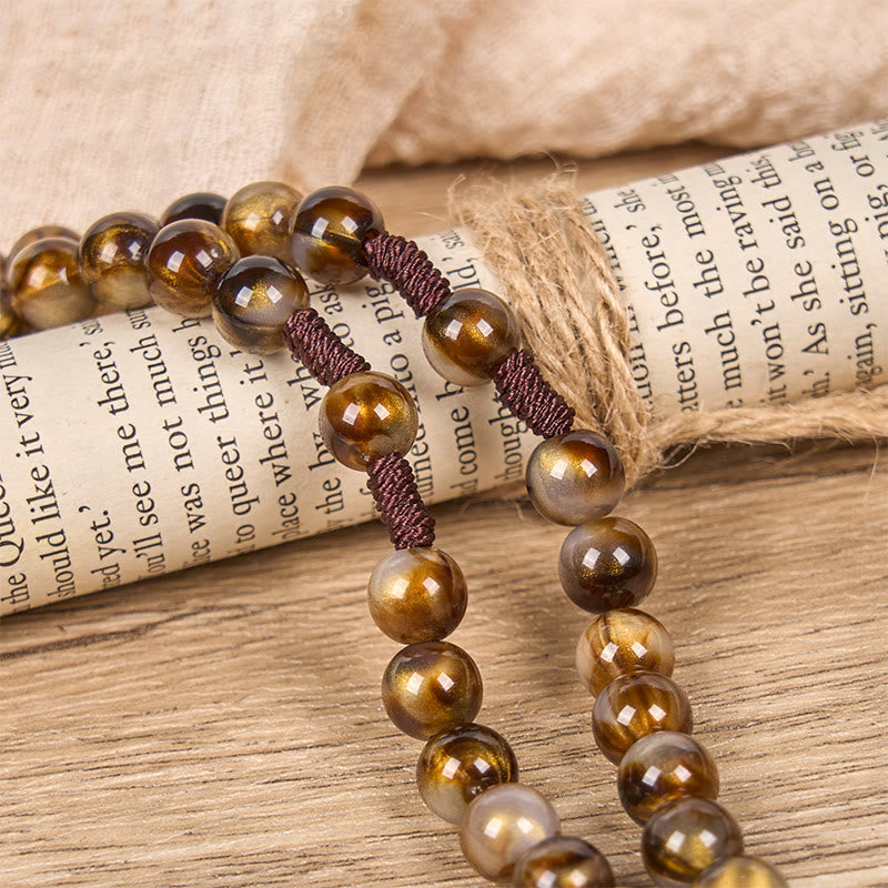 Christiandiscipleshop Our Lady Medal & Crucifix of 10mm Brown Acrylic Round Beads Divine Rosary